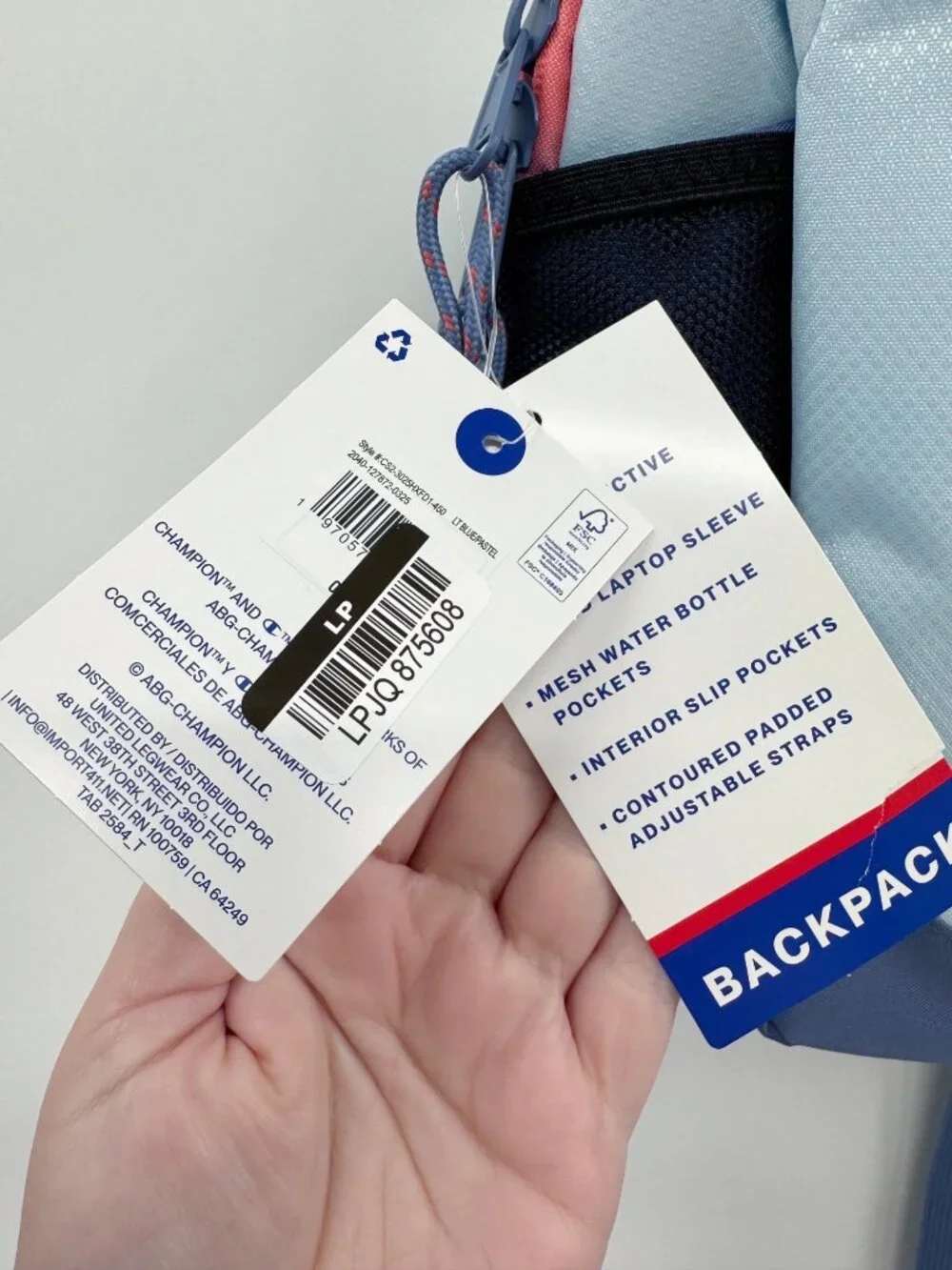 NEW Champion Center Backpack - Light Blue